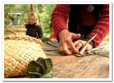 Basket weaver weaving